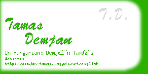 tamas demjan business card